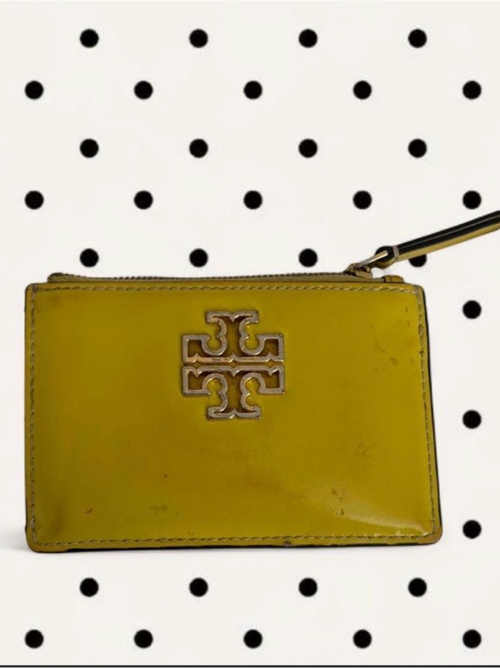 Tory Burch Small Yellow Interior Wristlet/Card Organizer